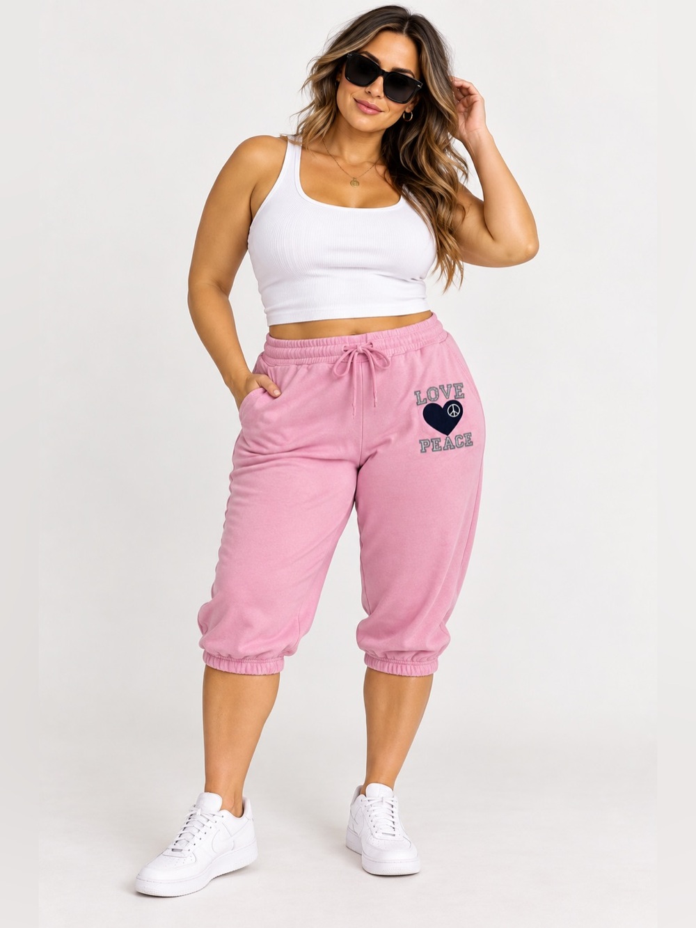 Venezia Sport Women’s Pink Cotton Athletic Sweet Capri Size 18-20W Made in USA